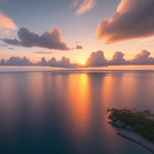 AI generated: Scene 1:
"A dramatic panoramic view of Mactan Island at dawn, the sun rising over the calm water, se...