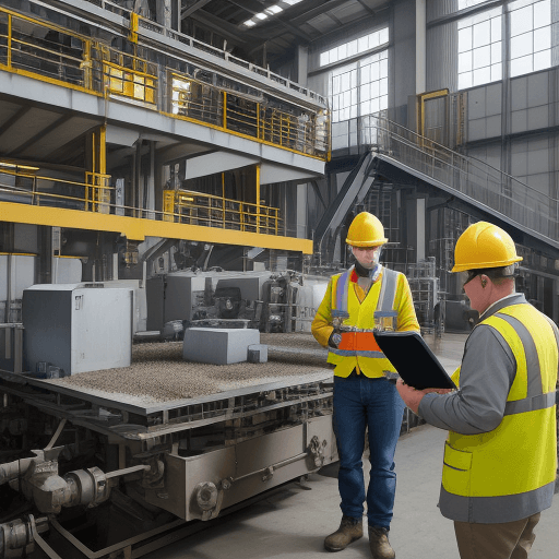AI generated:  Workers or inspectors examining machinery, equipment, or production areas with checklists or digita...