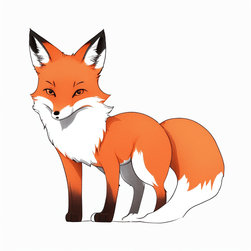 AI generated: color minimalistic drawing fox on the white background