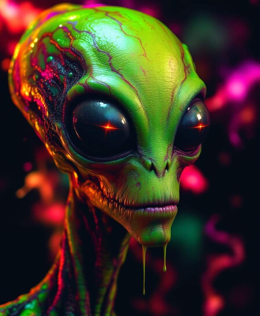 AI generated: Prompt:  a highly detailed realistic 3D rendering alien Roger Smith from American Dad on a voodoo ma...