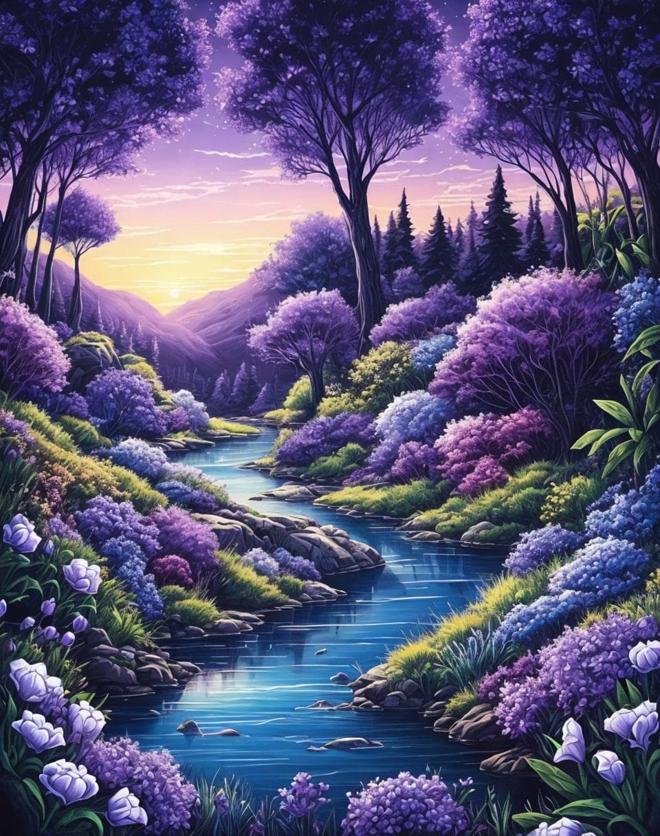 AI generated: landscape in stop-motion technique, drawing, cartoon, professional artist, animation, vibrant colors...