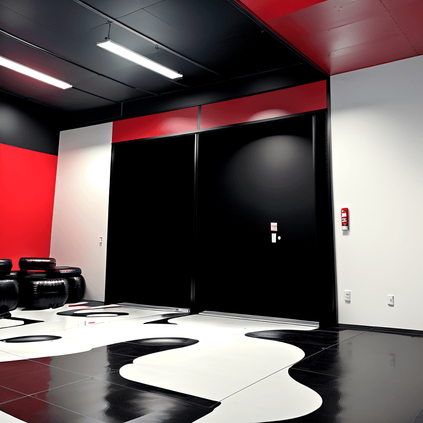 AI generated: BRIDGESTONE TIRES INDOOR SHOWROOM WITH DIMENSIONS OF 20 FEET BY 33 FEET
HEIGHT TO CEILING 15 FEET
WA...
