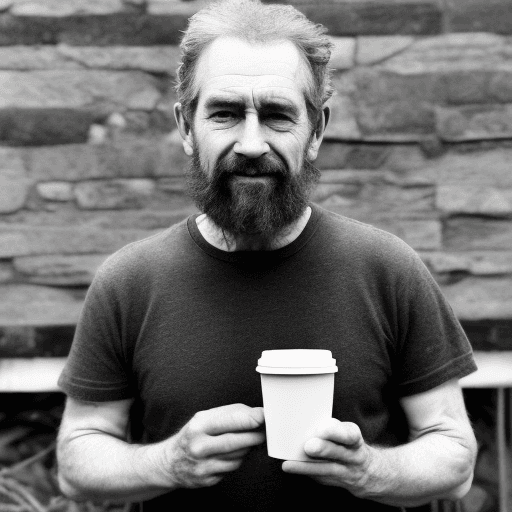 AI generated: “A 55-year-old Scottish farmer, thin and weathered, with dark, unkempt hair and facial hair. Standin...