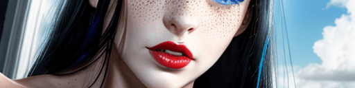 AI generated: ((nsfw)), (front view), (eye level), (pale, blue eyes, (black hair), (breathtaking), (((visible puss...