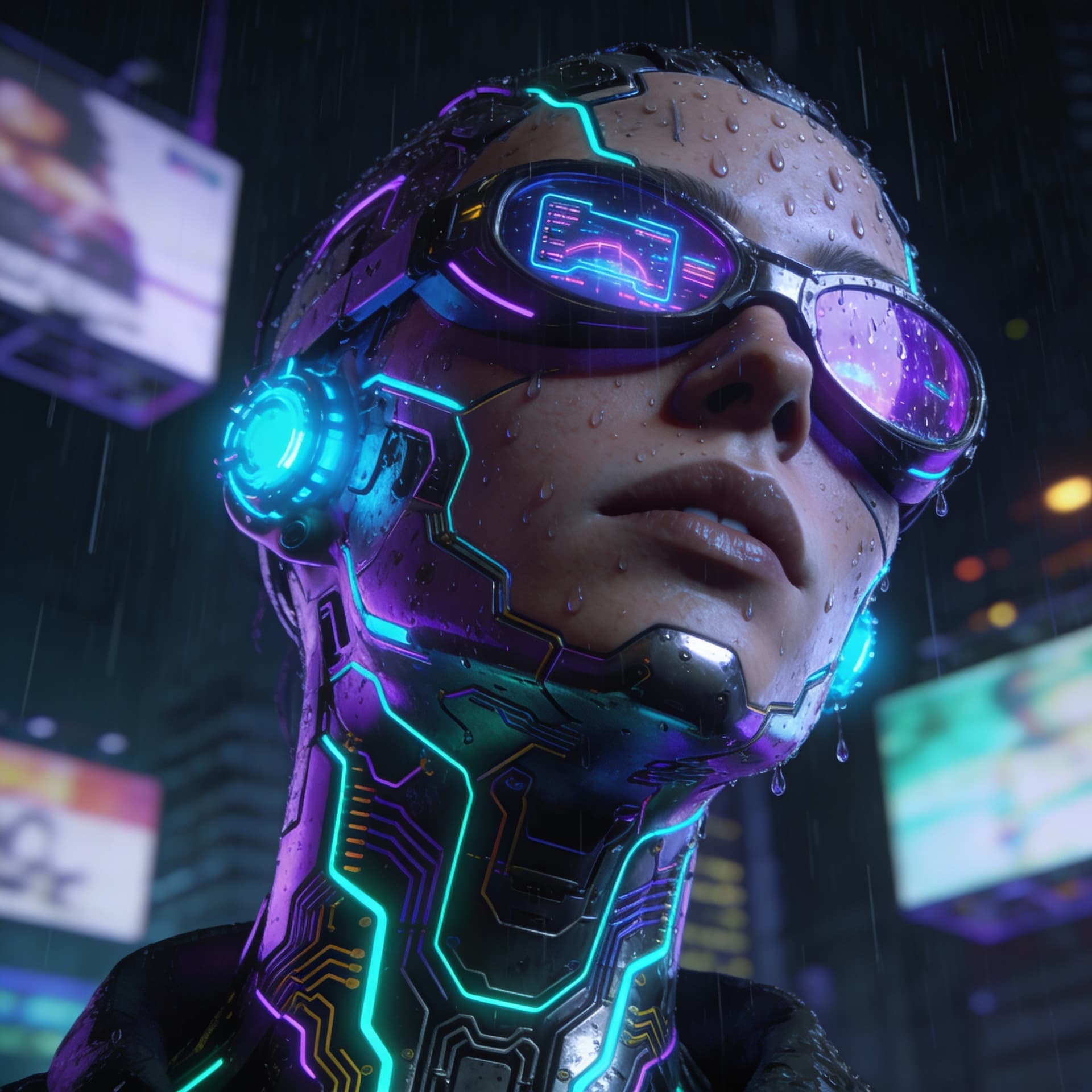 AI generated: 3d, Cyberpunk Face 