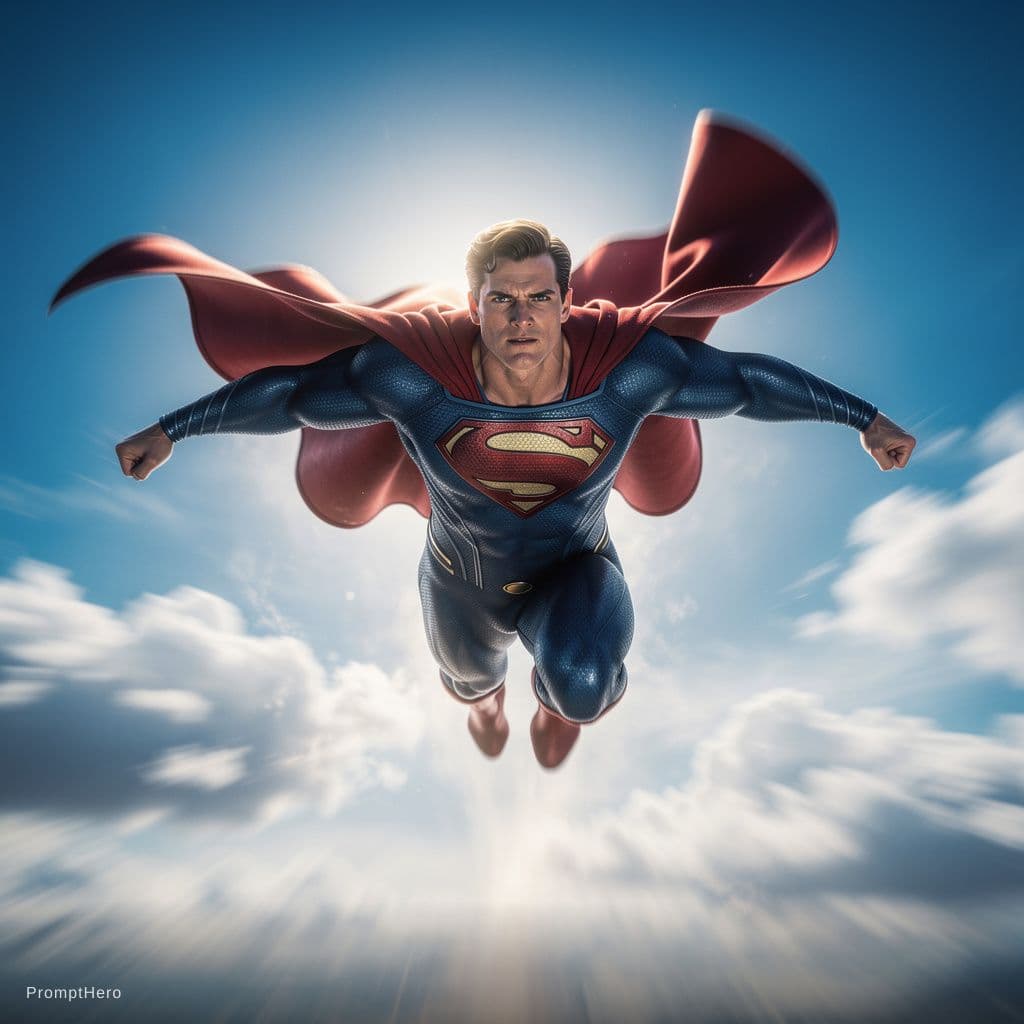 AI generated: picture of flying superman