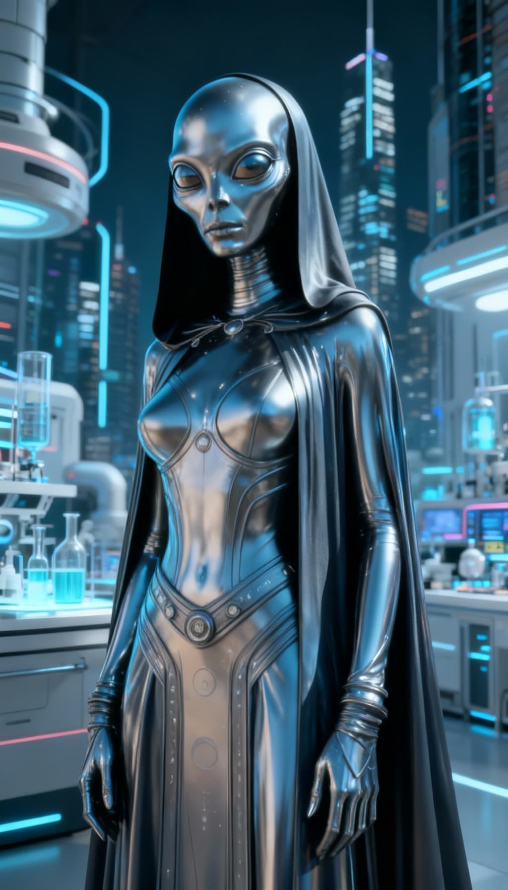 AI generated: Eliminate all openings within this robot. Close all gaps over the body and face to make this charact...