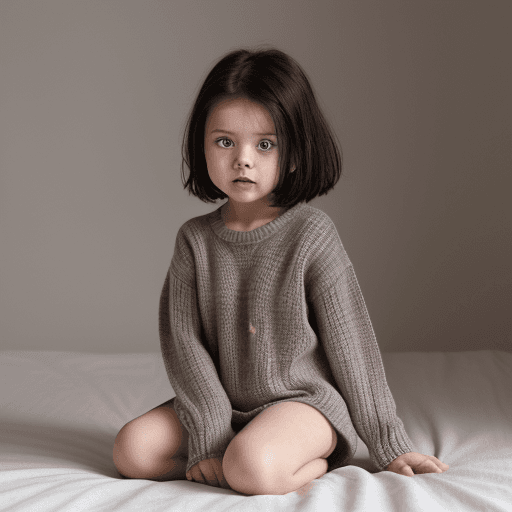 AI generated:  two (24:1. 3) year old (women:1. 1) with (dark:1. 2) hair half (naked:1. 1) in open room with the (...