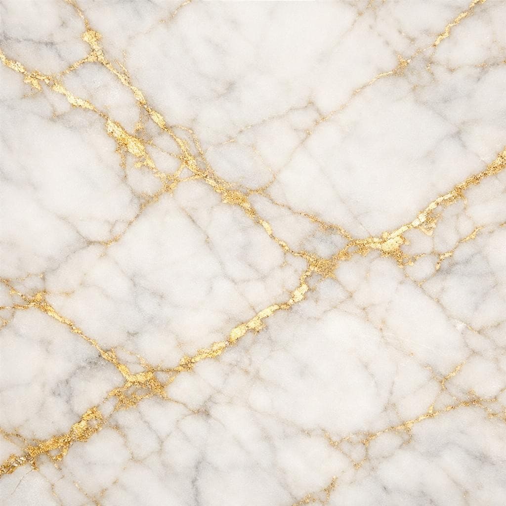 AI generated: Square white marble texture with gold veins, luxury aesthetic, soft lighting, high detail, elegant b...