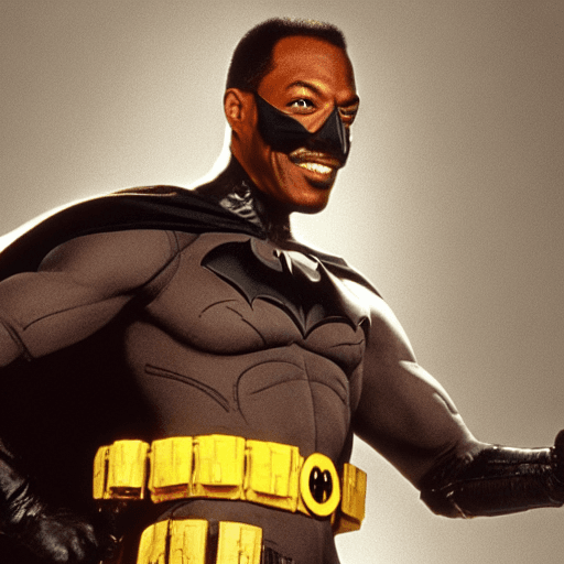 AI generated: Eddie Murphy as batman
