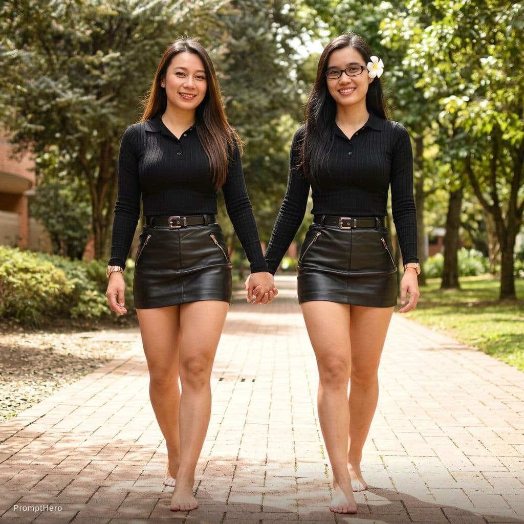 AI generated: Keep the facial detail and skin colour of them. Must be barefoot like second image. Outfit reference...