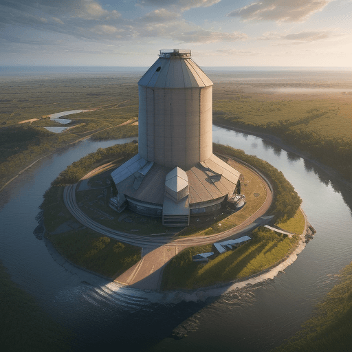 AI generated: High resolution photography, dreamy, silos flattening, information flowing in an ecosystem, 8k, intr...