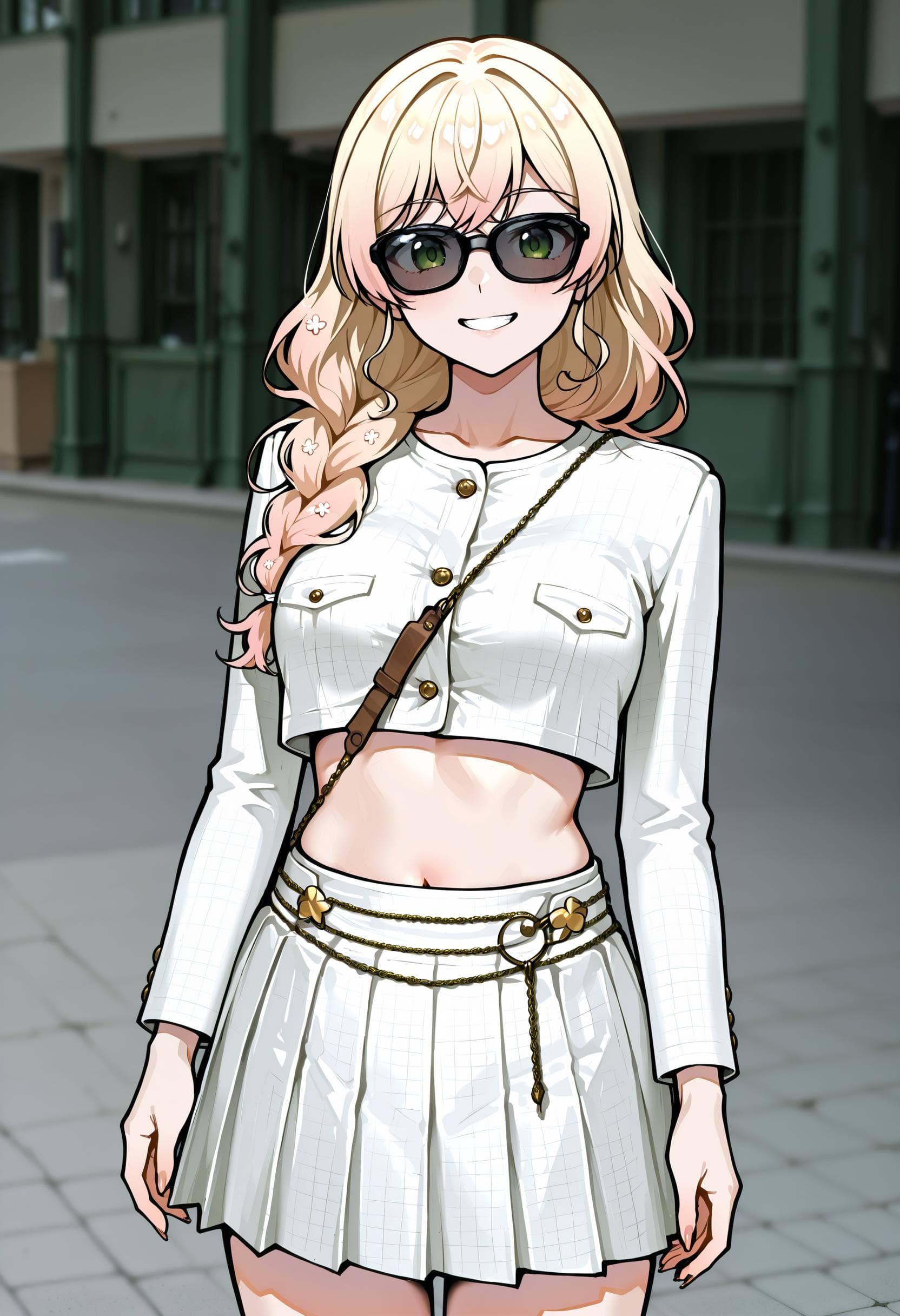Chanel Tweed Pleated Skirt & Crop Top 2024