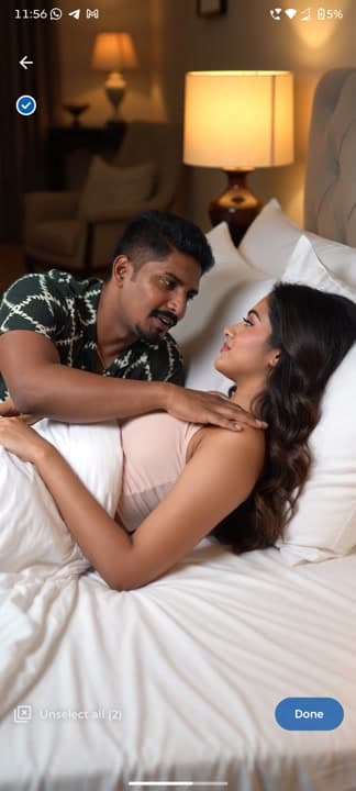 AI generated video: Romance on bed 
