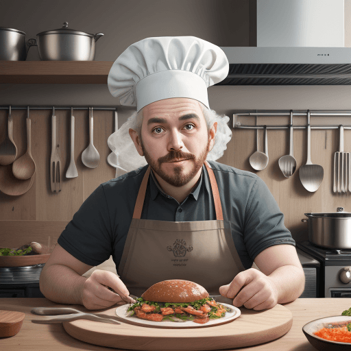 AI generated: portrait of a funny cook mause, hd, 8k 