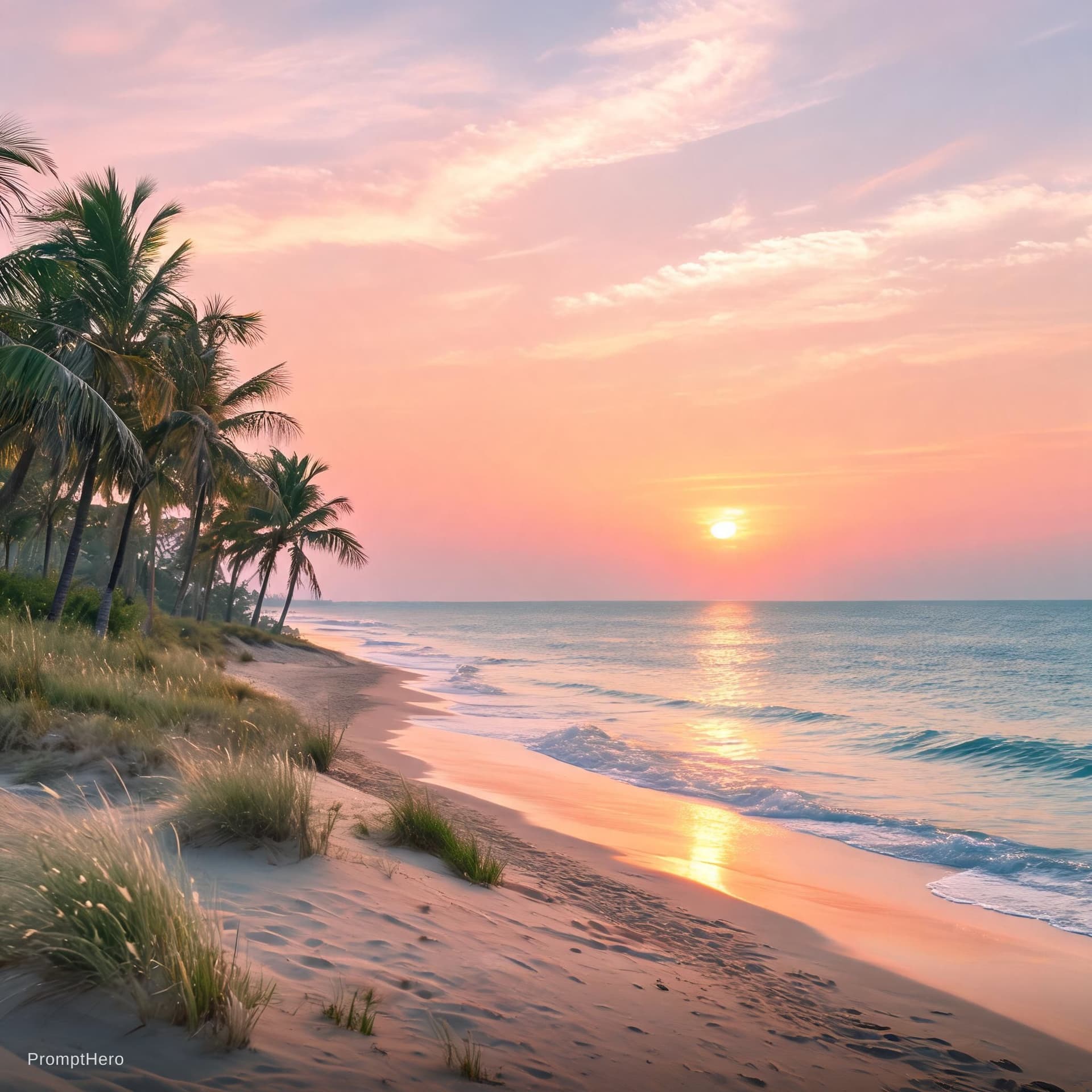 AI generated: Asthetic  on a beach