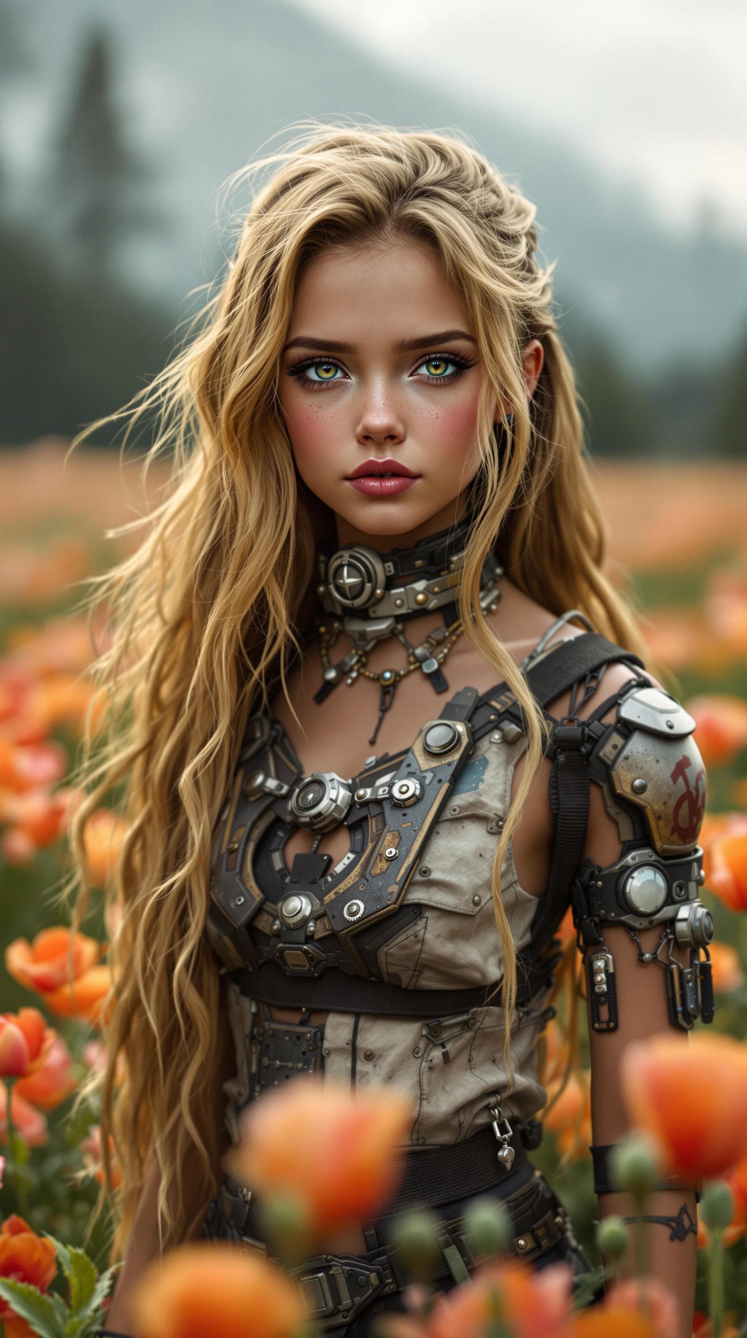 AI generated: a professional photo of a exceptionally beautiful girl in the world, (age 8), (eight year old) of th...