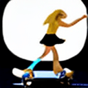 AI generated:  a beautiful blonde skater girl, 