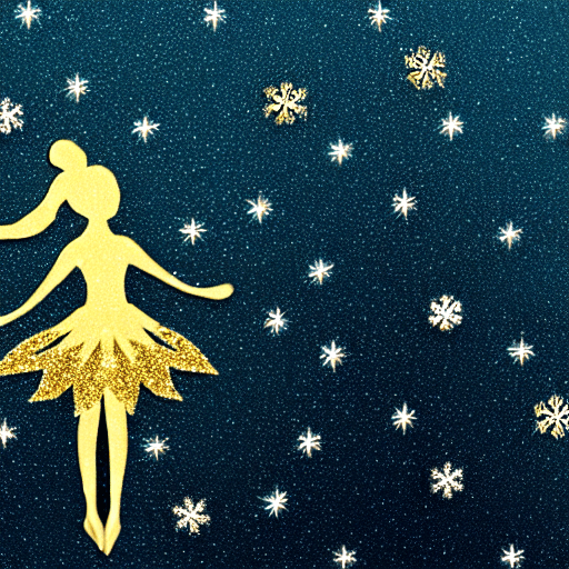 AI generated: Gold  fairy with  snowflake befor blue blackground