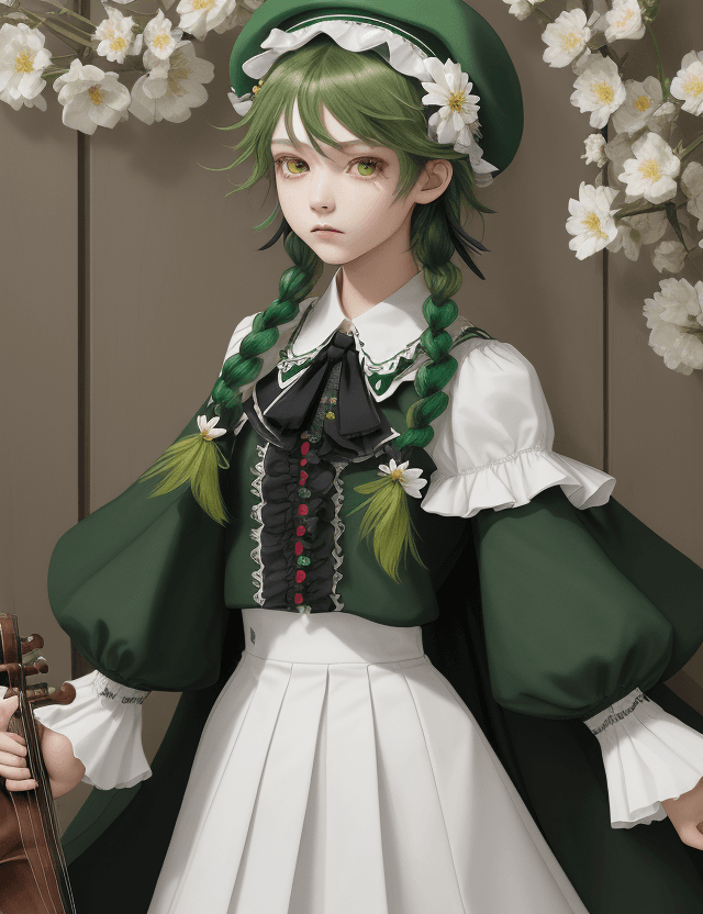 AI generated: masterpiece, best quality,(night:1.6),1boy, male focus, venti (genshin impact), solo, green headwear...
