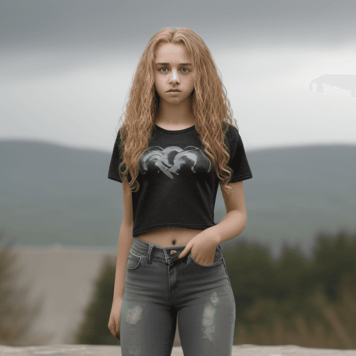 AI generated: A 16 year old girl. She has long, curly blonde hair that often cascades down her back. Her eyes are ...