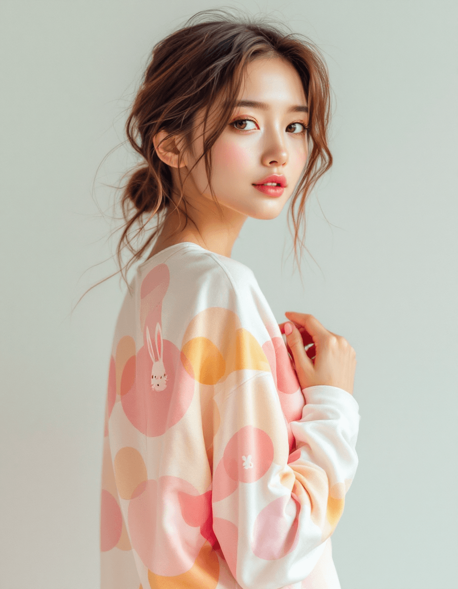 AI generated: An abstract yet realistic contemporary painting of high-quality sleepwear designed with a gentle, ca...