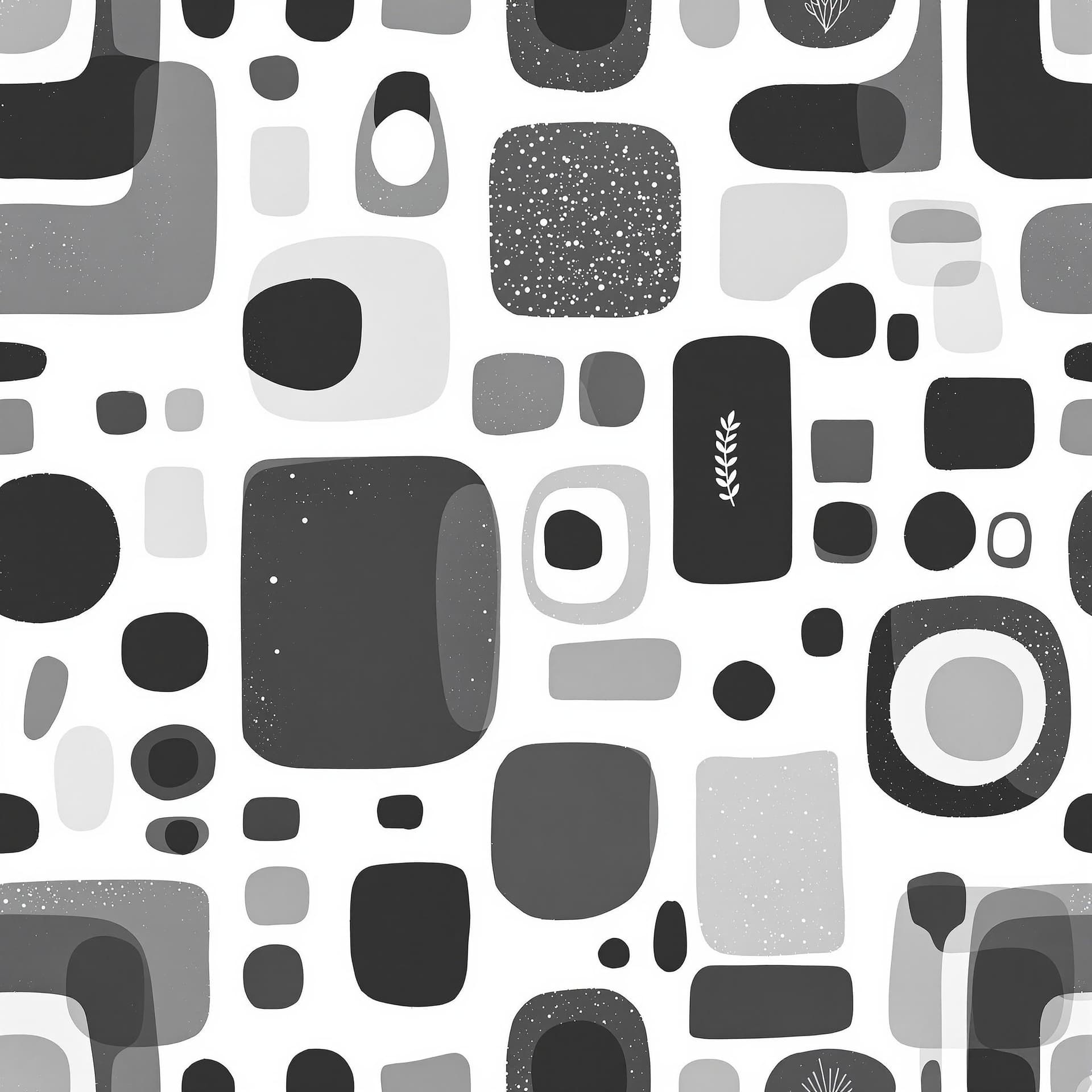 AI generated: Seamless pattern with flat shapes arranged on a crisp white background. the various shapes are depic...
