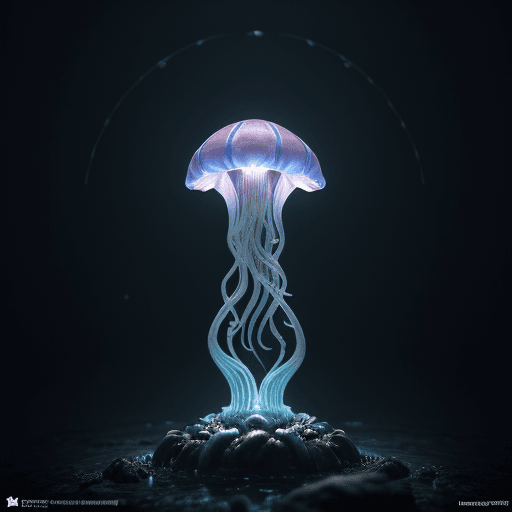 AI generated: Sauron lord of the rings. jellyfish phoenix head, nautilus, orchid, skull, betta fish, bioluminiscen...