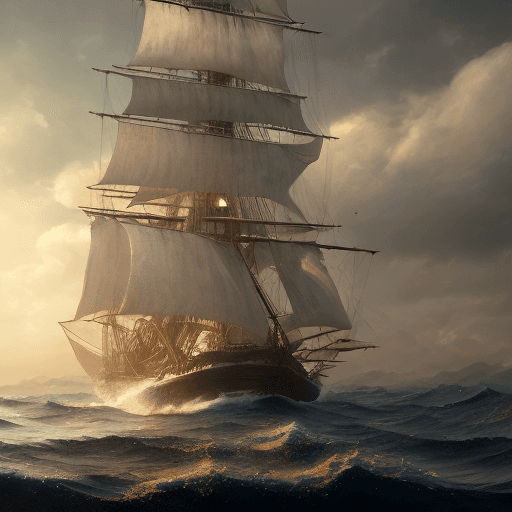 AI generated: photo of a ultra realistic sailing ship, dramatic light, pale sunrise, cinematic lighting, battered,...
