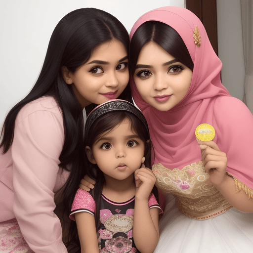 AI generated: Foto lima wanita berdada besar berdiri tegak dan telanjang, kepala mereka sedikit menoleh ke kiri, m...