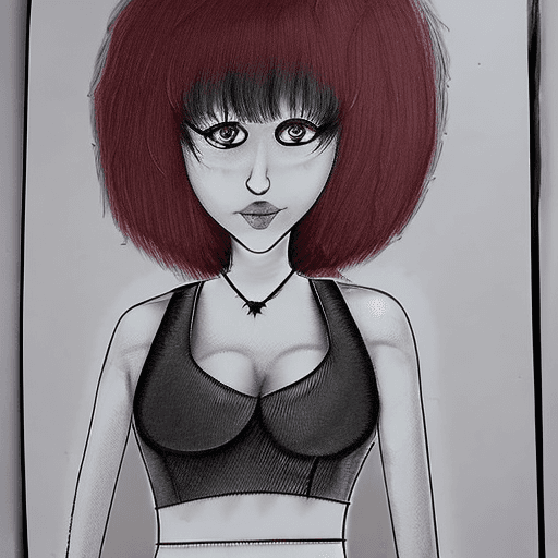 AI generated: A rough pencil sketch of a cartoon character spiky hair and crazy eyes, in the style of Tim Burton  ...