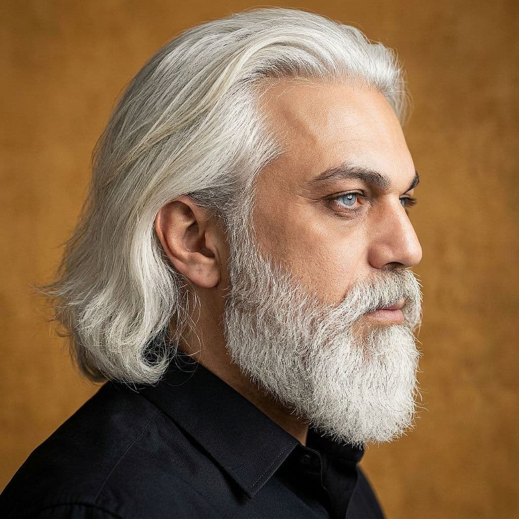 AI generated: {
  "subject_and_concept": {
    "subject": "A striking, middle-aged man with a Viking-inspired aest...