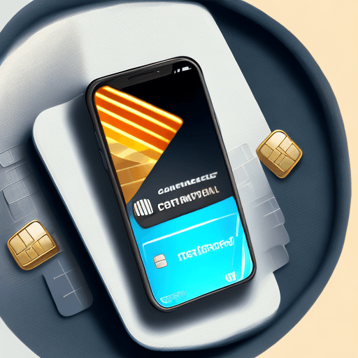 AI generated: credit card, screen touch, icons app, dramatic lighting, elegant, highly detailed, octane render, hy...