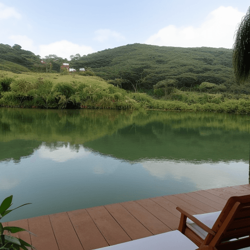 AI generated: Estou olhando pela janela do meu quarto e Da janela do meu chale avisto um lindo +lago+. Que só não ...