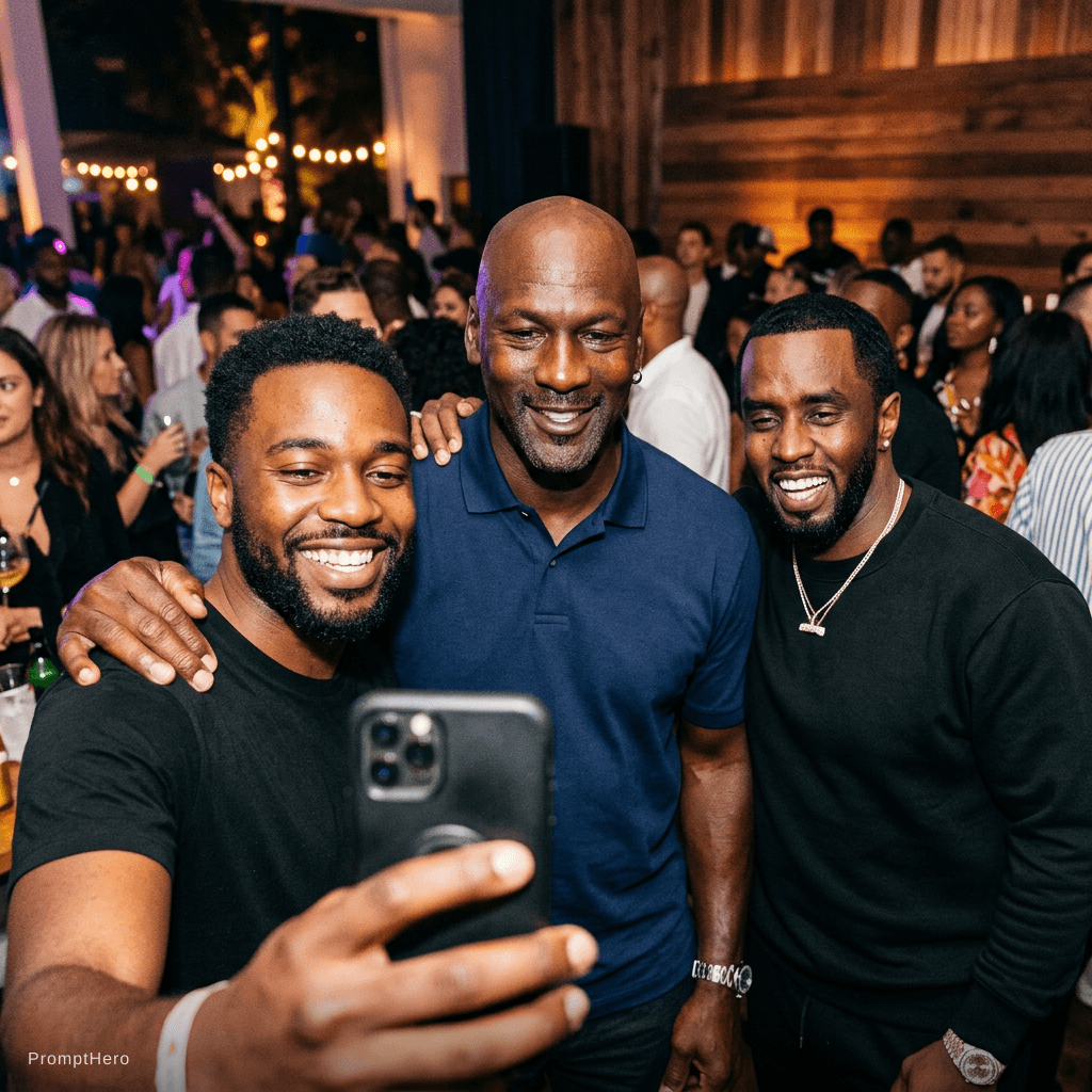 AI generated: Michael Jordan withP Diddy