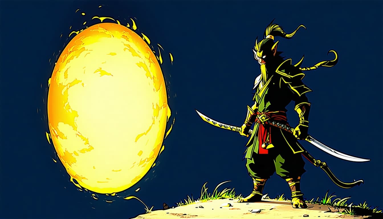 AI generated: There's a game called Ravenswatch.
Please make me a YouTube intro video:
"Nightmare Sun Wukong max...