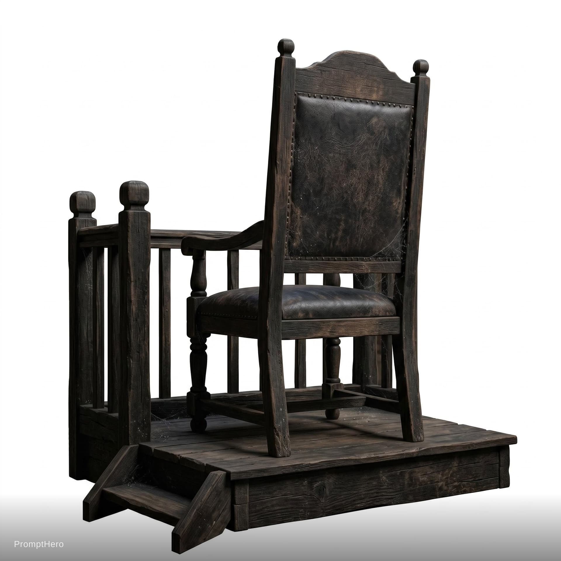 AI generated: i need a isolated chair in style of input image one but to be positioned to align from the back angl...