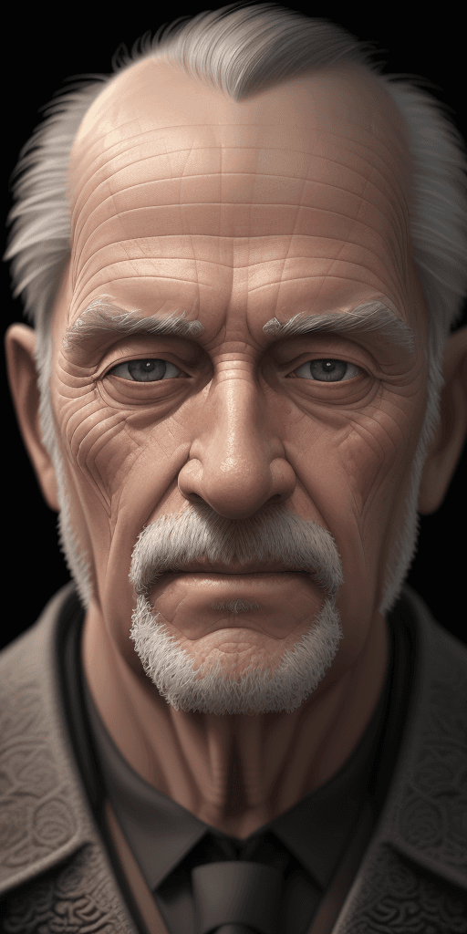 AI generated: an aging man , intricate artwork . octane render, trending on artstation,t symmetrical artwork. cine...