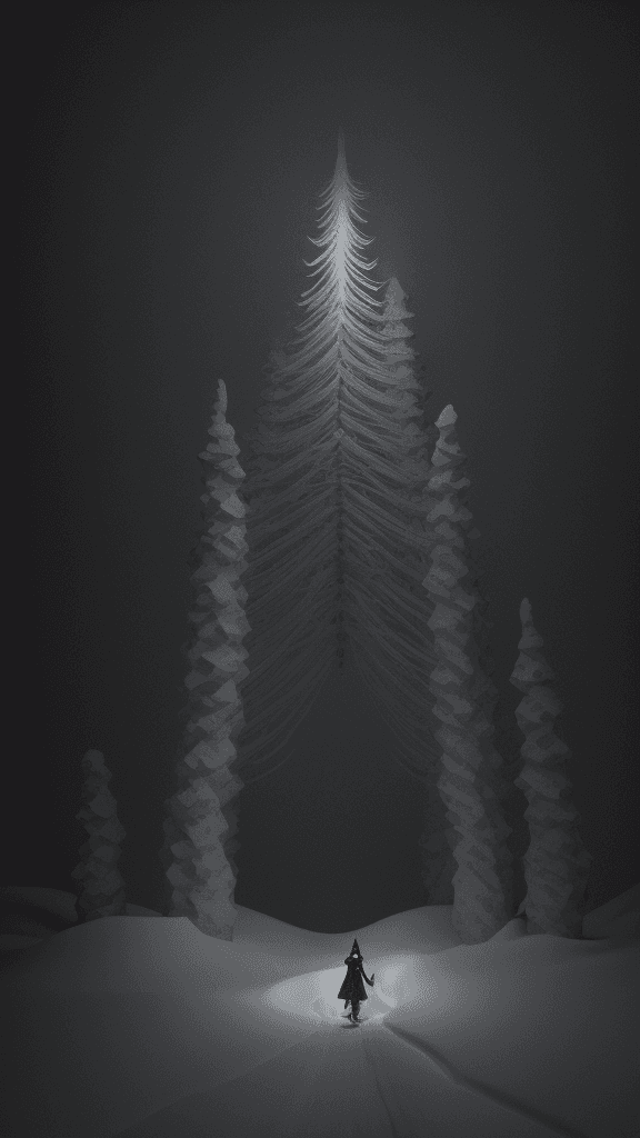 AI generated: 16k4d "Snow affair"A symphony of haunting beauty, unveiling the essence of snow in shadowy motifs" i...