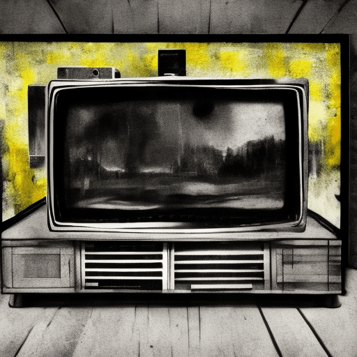 AI generated: double exposure (abstract painting of a TV set, in the style of van Gogh, b/w) (I'm just as annoyed ...