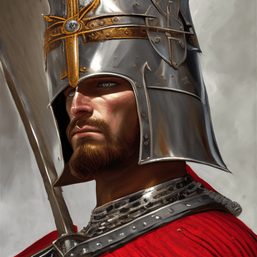 AI generated: oil on canvas, impressionist tendencies, , A highly detailed digital illustration of a Crusader, cap...