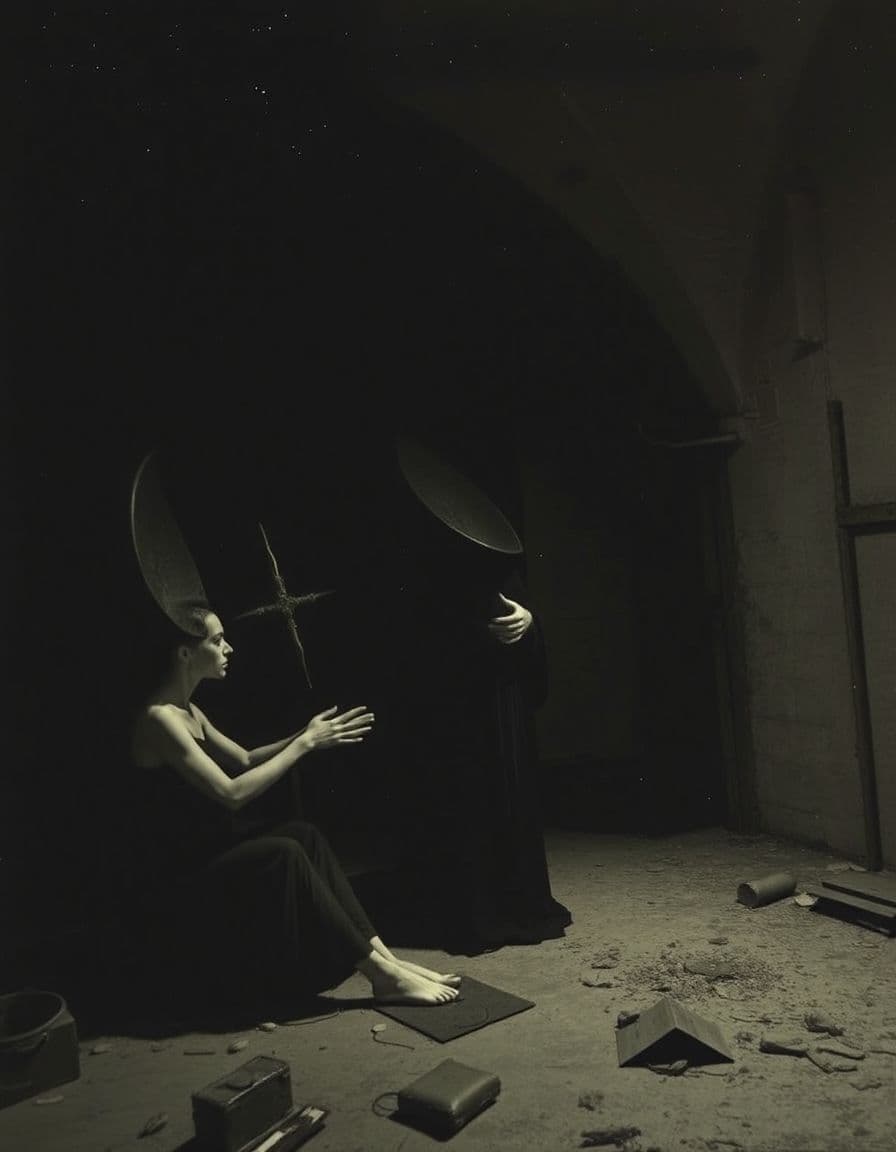 AI generated: /artprompt Sci-fi, surreal imagery, unsettling, macabre, haunting, (cinematic shot:1.2), (Remedios V...
