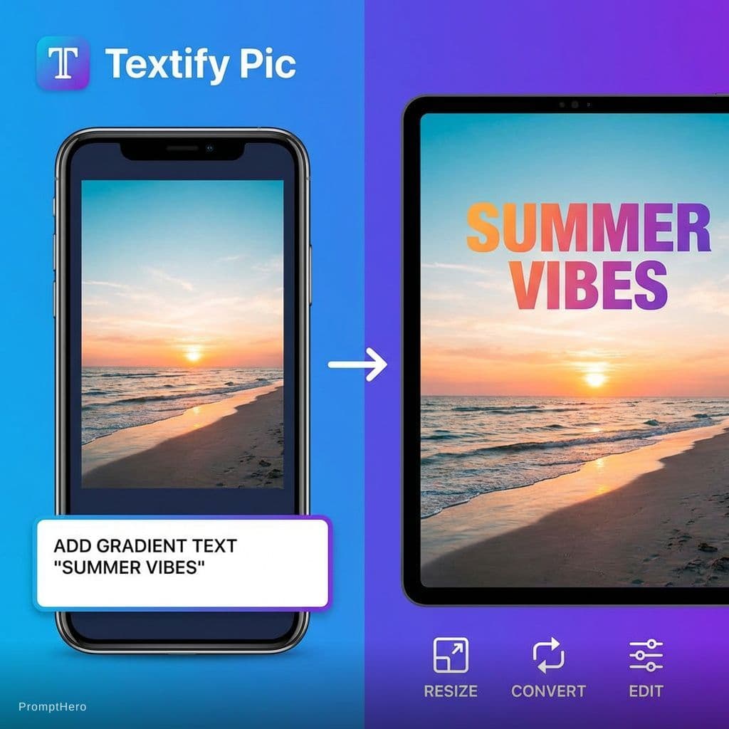AI generated: Textify Pic: You can use the prompt or upload the images from your device for editing. You can add g...