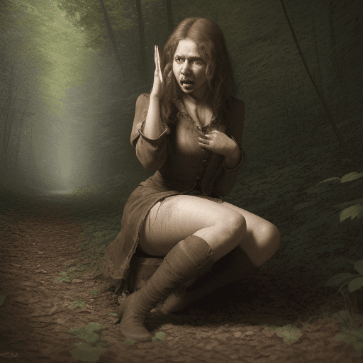 AI generated: (((Beautiful and disgusted woman))) sitting defecating,,, with a gesture of astonishment at being di...
