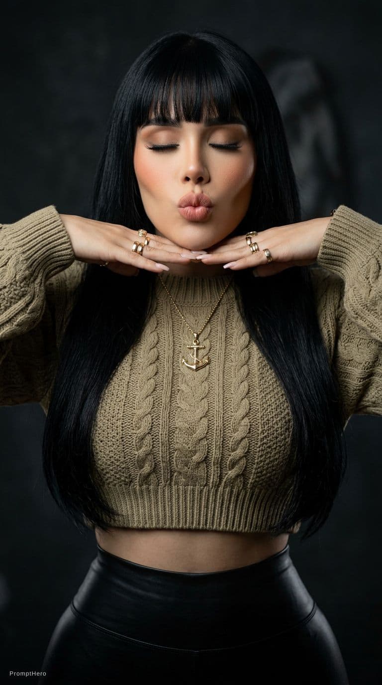 AI generated: Create a High-fashion editorial portrait of [the subject of the photo – use the reference image as a...
