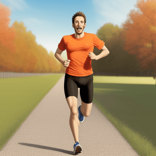 AI generated: guy runing after food realistic 
