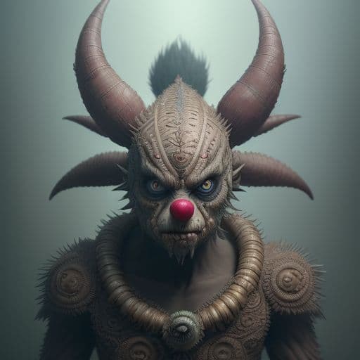 AI generated: Jared Padelecki , zombie , uhd photorealisitc authentic psychotic angry madman wearing ornate clown ...