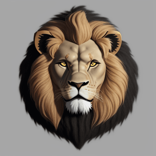 AI generated: Lion wearing gaz mask 