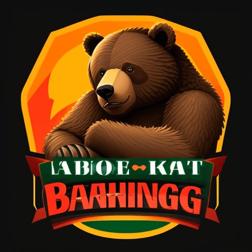 AI generated: A logo that mixes the concepts "Gambling games" and "Bear"