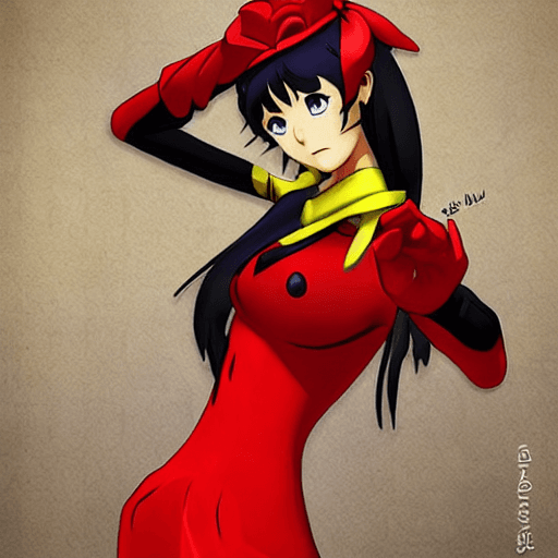 AI generated: Yukiko Amagi from Persona 4, Naked, Another personas hand on her breasts